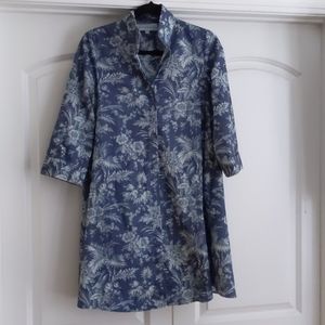 Tuckernuck Washed Blue Charlie Stand Collar Dress